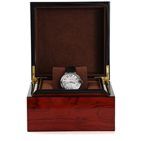 Boîte cadeau de luxe en velours personnalisée pour montre, avec doublure en éponge, finition mate, style simple, emballage rigide carré pour bijoux