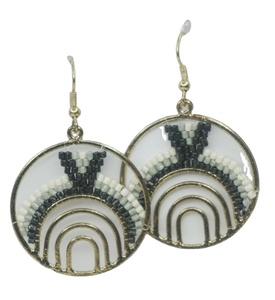 Pendientes de diseño de bordado redondeado multicolor chapado en oro de tendencia para mujer, joyería religiosa Popular Unisex, aniversario de bodas - Product Image 1