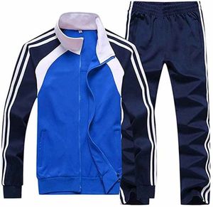 Survêtement unisexe rouge marine, fermeture éclair intégrale, style sportif, blocs de couleur, polyester, coupe classique avec poches latérales, pour l'automne - Product Image 3