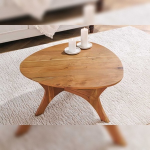 Mesa de Centro Moderna Vandana de Madera ARCHITECTURE 70cm Acabado Miel Natural Acacia Triangular Resistente - Product Image 4