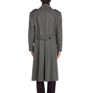 Blazer homme gris en mélange de laine de haute qualité, coupe ajustée, couleur unie, décontracté, respirant, coupe-vent, veste écologique - Product Image 2