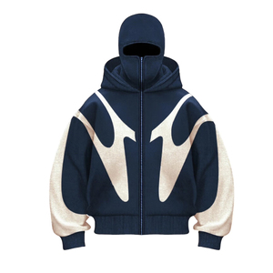 Sweat à capuche zippé intégral pour homme, style streetwear, 100% coton, hiver, imprimé lettres gothiques, molleton épais, coupe classique - Product Image 6