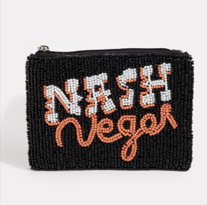 NASH Stacked Letter <b>Beaded</b> Pouch Vertical Nashville Boutique Coin Purse Western Bachelorette Pouch Bag Charm Handmade Artistry - Product Image 5