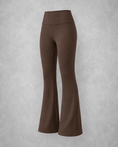 Pantalon de yoga évasé taille haute personnalisé pour femme, leggings évasés, pantalon de sport coupe bootcut, collant de fitness extensible en nylon et élasthanne, vêtements de sport - Product Image 5