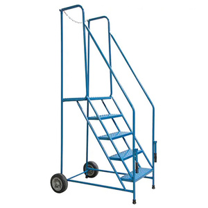 3 Step Rolling Ladder Lockable Caster Spring Design <b>Folding</b> Step <b>Stool</b> with Handrails Vietnam Factory Material Handling - Product Image 6