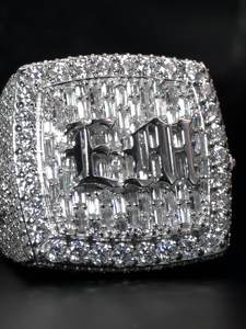 925 Sterling <b>Silver</b> Iced Out Signet <b>Ring</b> VVS Moissanite Diamond Hip Hop <b>Cross</b> <b>Ring</b> Luxury Men's Statement Jewelry Premium Design - Product Image 1