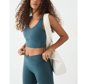 เสื้อชั้นในกีฬาผู้หญิง OEM คอกลม ยืดหยุ่นสูง กระชับรูปร่าง แห้งเร็ว ระบายอากาศดี  แบบดันทรง  รองรับแรงกระแทกสูง ผลิตจากไนลอนและสแปนเด็กซ์ ไซส์ XL - Product Image 2