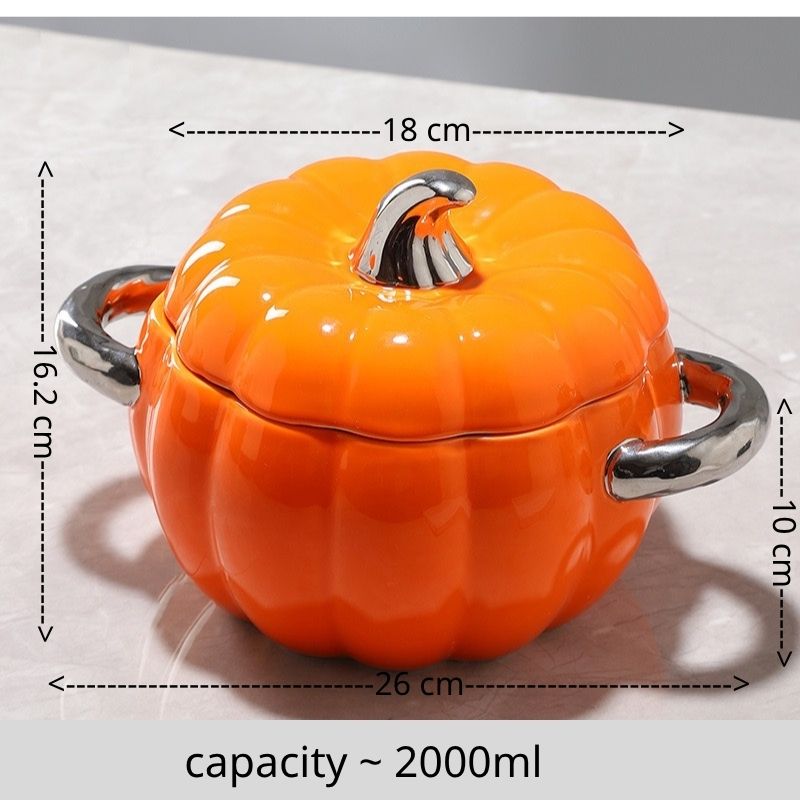 Serving Bowl with lid (orange colour)2000MLL