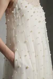 Vestido de Noche de Tul con Perlas de Lujo de Alta Demanda para Mujer, Corte A, Cuello Transparente, Vestido de Recepción Nupcial, Fabricante - Product Image 4