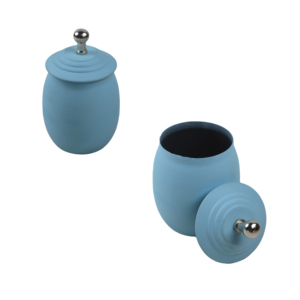 Stylish and Designer Canister Metal Design Container <b>Jar</b> With Lid for Kitchen Round Shape Modern Theme Sugar Pot for Home <b>Decors</b> - Product Image 5