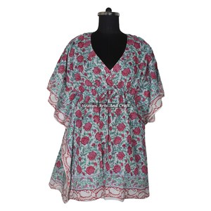 Caftán de Playa Casual de Verano para Mujer, a la Moda, Teñido a Mano, Holgado, Vestido de Playa para Mujer - Product Image 4
