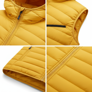 Custom Logo Design Quality Fashion Winter Wear Quilted <b>Packable</b> Puffer Vest Regular Sleeve Puff <b>Jacket</b> Men Plain Dyed Zipper OEM - Product Image 5