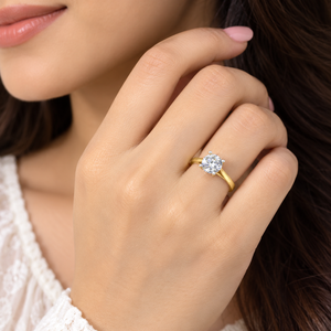 แหวนทองคำแท้ 4K 9K 10K 18K รับรองโดย IGI ผลิตโดย RJC ODM OEM ผู้ผลิตเครื่องประดับคุณภาพสูงที่เป็นธรรม ขายส่ง E201063 - Product Image 2