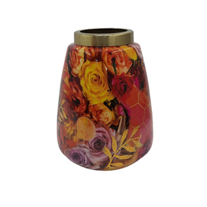 Jarrón de Hierro Hecho a Mano con Patrón Floral en Relieve, Acabado Antiguo de Latón, Jarrón Decorativo para Decoración del Hogar - Product Image 4