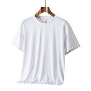 Camiseta Blanca Lisa de Manga Corta con Cuello Redondo, Corte Regular, Tejido de Jersey 100% Algodón para Hombre, Transpirable, Casual, OEM, Venta al Por Mayor - Product Image 1