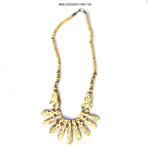 Collar de cuentas de hueso MAE con diseño geométrico, estilo étnico, cuentas en forma de corazón, joyería unisex para hombres y mujeres, ideal para fiestas. - Product Image 2