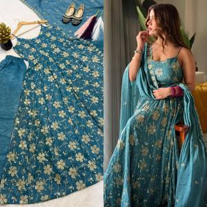 Vestidos Largos Maxi de Estilo Pakistaní e Indio para Mujer, con Bordados Elaborados, con Dupatta, Vestido de Tres Piezas para Boda - Product Image 6