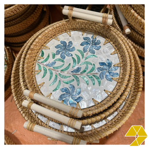 Bandeja de Ratán Vietnamita con Incrustaciones de Concha de Perla para Accesorios de Servicio de Lujo, Decoración de Interiores y Suministro al por Mayor - Product Image 6