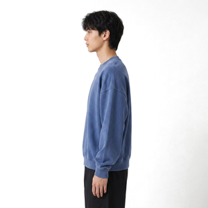 Wholesale relaxed oversized cotton <b>sweatshirt</b> with garment dyed and <b>vintage</b> wash for US apparel retailers - Product Image 3