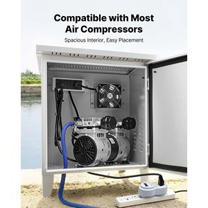 Armadio Aeratore per Laghetto da Esterno Resistente alle Intemperie 16.9 X 19.7 X 22.8 con Spazio per Ventilatore di Raffreddamento e Presa di Corrente AC - Product Image 3
