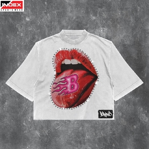 Camiseta corta personalizada para mujer, algodón premium estadounidense, logotipo personalizado, top corto, estilo moderno, ropa de gimnasio, tela suave y transpirable - Product Image 1