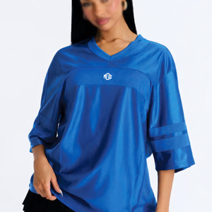 Camiseta de Fútbol Americano Retro Vintage con Cuello en V, Personalizada con Serigrafía, de Lujo, Talla Grande, 240GSM, Malla, para Mujer, 2026 - Product Image 1