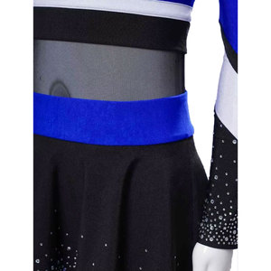 Vêtements de sport de haute qualité, respirants, en polyester, pour équipes, vêtements de danse pour filles, uniformes de cheerleading pour enfants avec strass - Product Image 5
