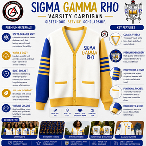 เสื้อคาร์ดิแกนอะคริลิกปักลาย Sigma Gamma Rho Soror สำหรับผู้หญิง |   เสื้อเชิ้ตปักลาย SGRho Sorority สำหรับสุภาพสตรี สไตล์เรียบง่าย ป้องกันรอยยับ - Product Image 5