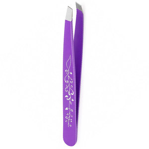 Pince à épiler cosmétique personnalisée pour sourcils, à pointe inclinée, en acier inoxydable, outil professionnel de toilettage du visage, durable et de précision - Product Image 1