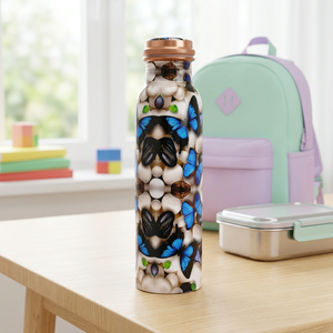 Bouteille d'eau en cuivre pur à 100 % de qualité supérieure, hydratation quotidienne, boisson saine, design moderne, durable, anti-fuite, écologique, en provenance d'Inde - Product Image 5