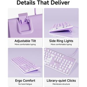 White Full-Size Wired <b>USB</b> Keyboard Pudding Keycaps Metal Panel <b>Plug</b> Play Backlit Computer Keyboard Quite Comfortable Feeling - Product Image 3