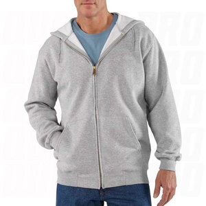 Sudadera con capucha de algodón para hombre, con cremallera completa, gruesa, personalizada, cálida, estilo urbano, con cordón y bolsillos canguro - Product Image 5