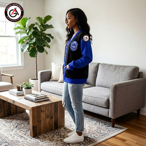 เสื้อคาร์ดิแกนอะคริลิกสำหรับผู้หญิง ยี่ห้อ Zeta Phi Beta รุ่น Finer Embroidery ป้องกันรอยยับ สไตล์วินเทจ |   เสื้อคาร์ดิแกนปักลายแบบกำหนดเองของชมรม ZOB - Product Image 3