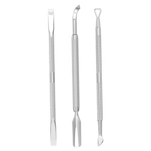 Empujador de Cutículas, Removedor de Esmalte de Uñas en Gel, Acero Inoxidable Profesional, Juego de 3 Piezas, Raspador de Cutículas para Uñas de Manos y Pies - Product Image 1