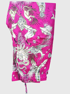 Conjunto de pijama con estampado tropical rosa para mujer, top de manga larga con cuello con muescas y pantalones para dormir - Product Image 2
