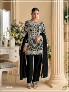 Salwar Kameez Semi-Cosido de Georgette con Cuentas y Lentejuelas Bordadas, Estilo Moderno para Bodas, Fiestas y Diwali - Product Image 5