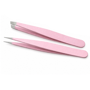 Pinzas para Cejas con Punta Puntiaguda Rosadas, Acero Inoxidable, Duraderas, Estilo Moderno para una Depilación Precisa - Product Image 2