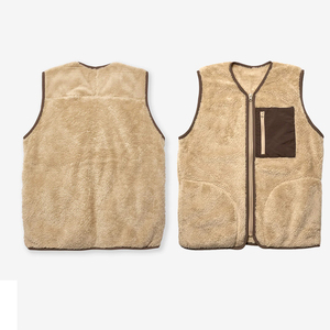 Top Trending Men's Outerwear Sherpa Fleece <b>Vests</b> Solid Color Sleeveless Windproof Casual Party Wear Fashion Fleece <b>Vests</b> - Product Image 4