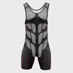 Uniforme de Lucha Libre Personalizado para Hombre, Sublimado, de Secado Rápido, Transpirable, de Una Pieza, 100% Poliéster, con Logotipo Frontal - Product Image 2