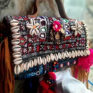 Bolso de mano vintage indio Banjara, bandolera, estilo bohemio, para verano e invierno, con bordado y cierre de cremallera, para señoras mayores, para primavera - Product Image 5