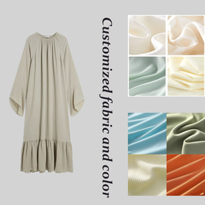 Custom Nida Closed Abaya with Ruffle Hem and Wide Sleeves Islamic Clothing <b>for</b> Women Muslim <b>Dress</b> Manufacturer <b>Eid</b> Modest Abaya - Product Image 4