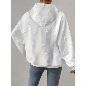 Sweat-shirt à capuche décontracté pour femme grande taille, couleur unie, manches longues, avec cordon de serrage, mode hiver, respirant, fournisseur de vêtements OEM ODM - Product Image 2