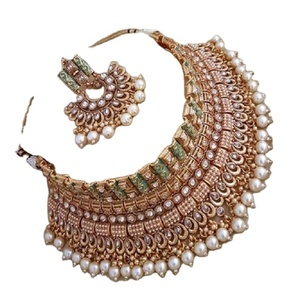 Collar Candy Gems, Joyería de Diseño Original para Mujeres y Niñas, Dorado Vintage, con Cuentas, Accesorio para Oreja, Joyería de Moda para Bodas - Product Image 1