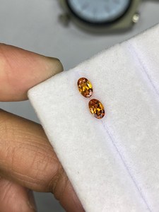 พลอยทัวร์มาลีนสีเหลืองธรรมชาติทรงรีคู่  แบบเจียระไน  ความใสสูง สำหรับทำต่างหู ขายส่ง - Product Image 3