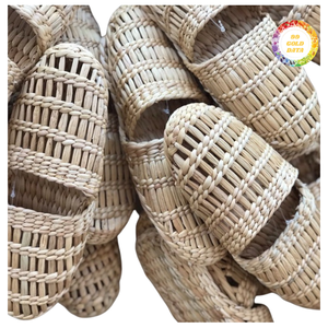 Natural Water Hyacinth Braided <b>Slippers</b> Handmade Comfortable Home <b>Slippers</b> - Product Image 2