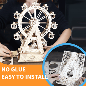 Boîte à musique artisanale en bois 3D en forme de grande roue avec engrenages, 'You Are My Sunshine', pour les fêtes, les anniversaires et les cadeaux de Noël - Product Image 6