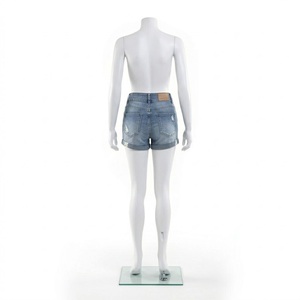Women's Casual Breathable Printed Hot High Waist <b>Elastic</b> Waist Denim Shorts - Product Image 2