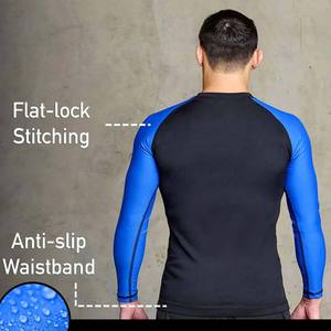 Custom Logo Boxing Rash Guard <b>Men</b> Sublimation Printed Spandex Stretch <b>Compression</b> <b>Shirts</b> Breathable Quick Dry Gym Rash guard OEM - Product Image 6