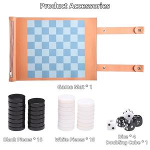 Custom PU Leather <b>Backgammon</b> <b>Board</b> Portable Roll Acrylic Chess Pieces Entertainment Games <b>Backgammon</b> <b>Board</b> - Product Image 2