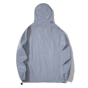 Vestes coupe-vent réfléchissantes de nuit à capuche pour hommes, double coupe-vent, veste à capuche pour hommes, veste imperméable à fermeture éclair pour danseurs hip-hop - Product Image 4
